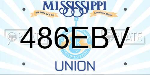 486EBV Mississippi License Plate