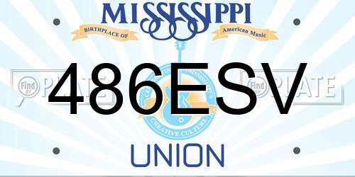 486ESV Mississippi License Plate