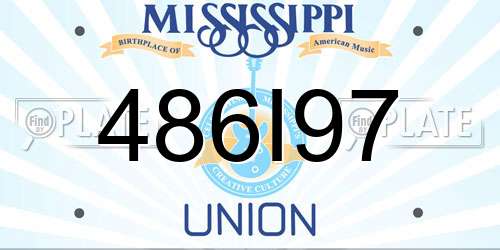 486I97 Mississippi License Plate