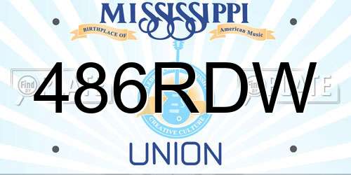 486RDW Mississippi License Plate