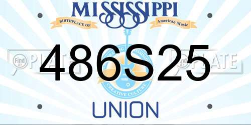 486S25 Mississippi License Plate