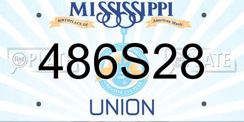 486S28 Mississippi License Plate