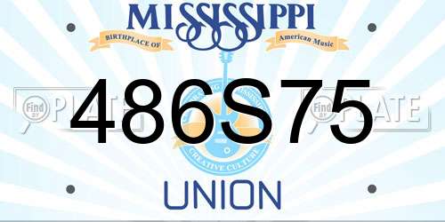 486S75 Mississippi License Plate