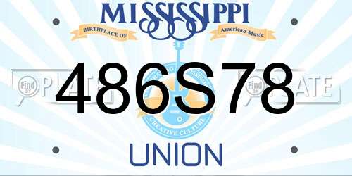 486S78 Mississippi License Plate