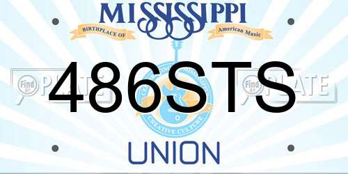 486STS Mississippi License Plate