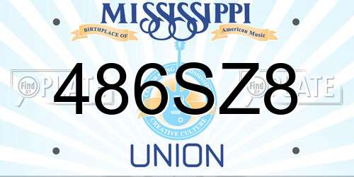 486SZ8 Mississippi License Plate