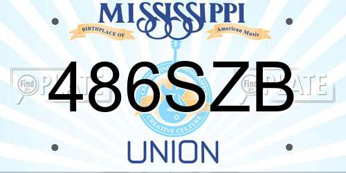 486SZB Mississippi License Plate