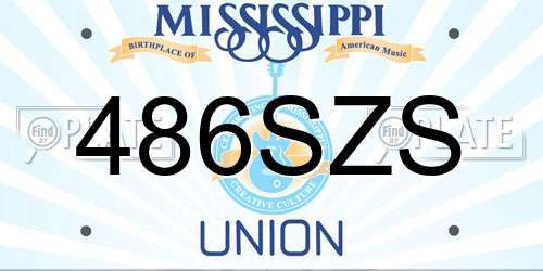 486SZS Mississippi License Plate