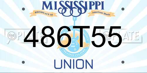 486T55 Mississippi License Plate