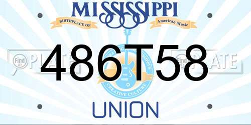 486T58 Mississippi License Plate