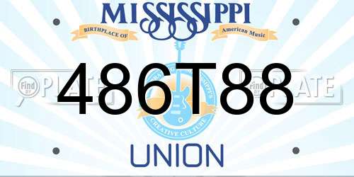 486T88 Mississippi License Plate