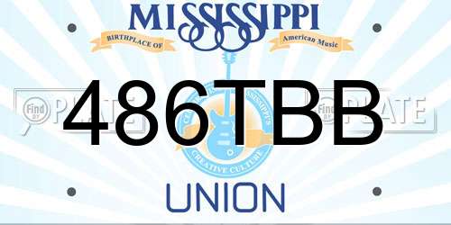 486TBB Mississippi License Plate