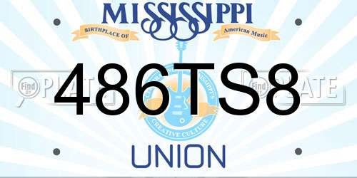 486TS8 Mississippi License Plate