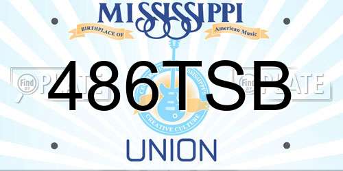 486TSB Mississippi License Plate