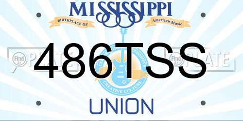 486TSS Mississippi License Plate