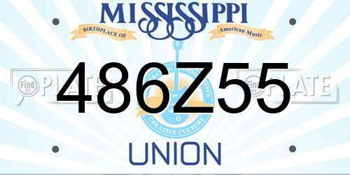 486Z55 Mississippi License Plate