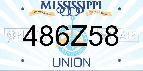 486Z58 Mississippi License Plate