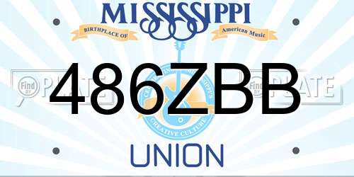 486ZBB Mississippi License Plate