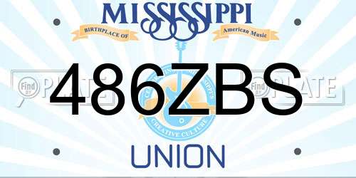 486ZBS Mississippi License Plate