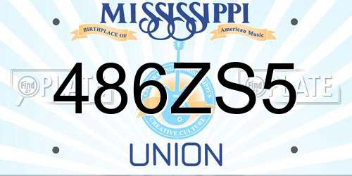486ZS5 Mississippi License Plate