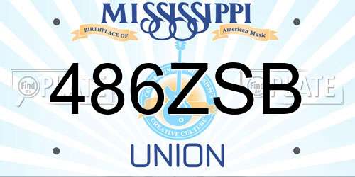 486ZSB Mississippi License Plate
