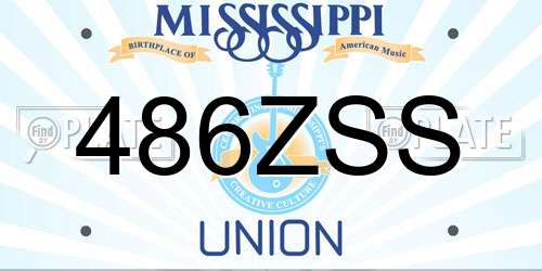 486ZSS Mississippi License Plate