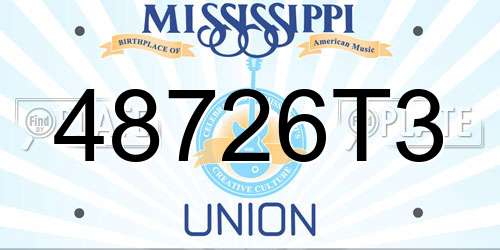 48726T3 Mississippi License Plate