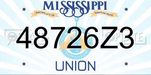 48726Z3 Mississippi License Plate