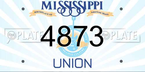 4873 Mississippi License Plate