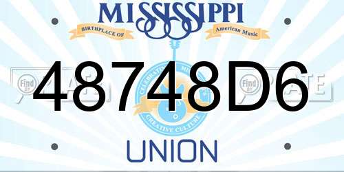 48748D6 Mississippi License Plate