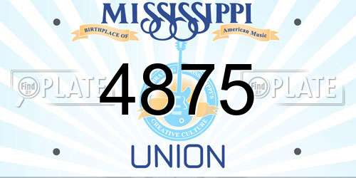 4875 Mississippi License Plate