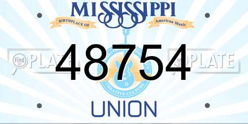 48754 Mississippi License Plate