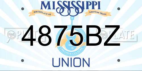 4875BZ Mississippi License Plate