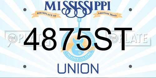 4875ST Mississippi License Plate