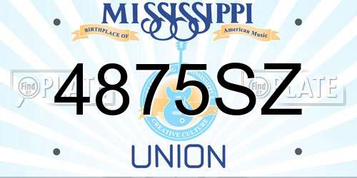 4875SZ Mississippi License Plate