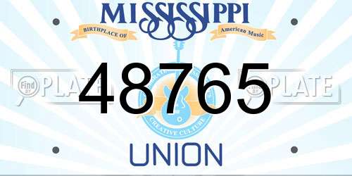 48765 Mississippi License Plate