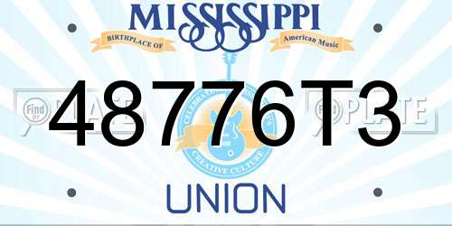 48776T3 Mississippi License Plate