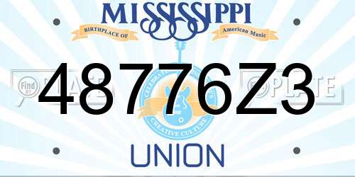 48776Z3 Mississippi License Plate