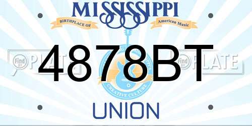 4878BT Mississippi License Plate