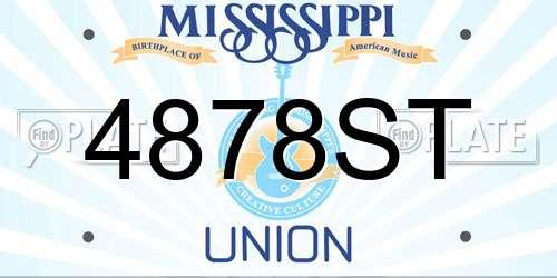 4878ST Mississippi License Plate