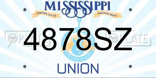 4878SZ Mississippi License Plate