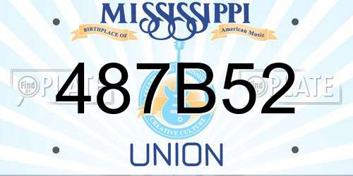 487B52 Mississippi License Plate