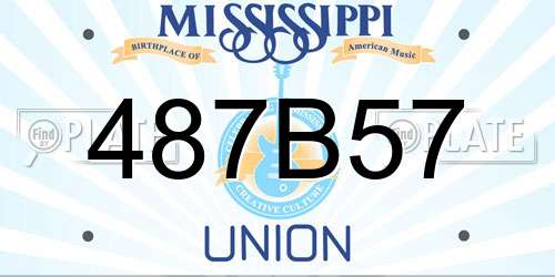 487B57 Mississippi License Plate