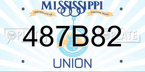 487B82 Mississippi License Plate