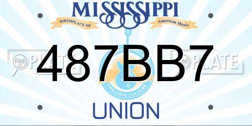 487BB7 Mississippi License Plate