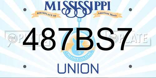 487BS7 Mississippi License Plate