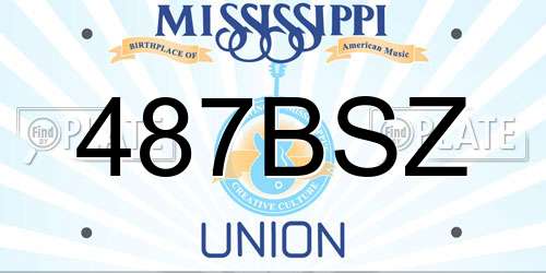 487BSZ Mississippi License Plate