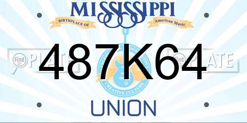 487K64 Mississippi License Plate