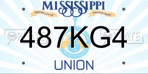 487KG4 Mississippi License Plate