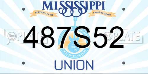 487S52 Mississippi License Plate